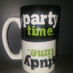 Novelty Ceramic Coffee Mug "Study Time/Party Time" 