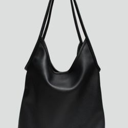 Lia Black Slouchy Boho Tote with Matching Pouch