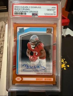 POP 13 /249 PSA 10 2024 Panini Clearly Donruss Orange Bucky Irving RC AUTO