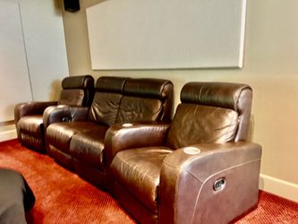 Leather sofa recliner 4 seats
