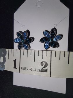 Pierced Blue Star Earrings