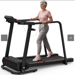 Walking Treadmill for Seniors with Extended Long Handrails for Balance & Safety, Foldable Recovery Fitness Exercise Machine for Home Use, 300 lbs Capa