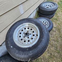 Boat Trailer Tires  With Alloy Wheels 2 Are New 