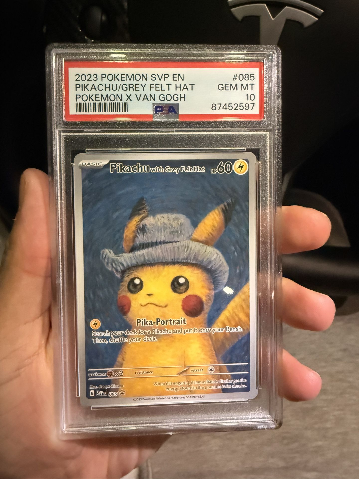 Pikachu Felt Grey Hat Psa 10