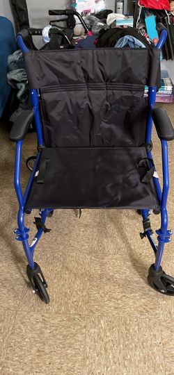 Transport wheelchair Medline light weight blue