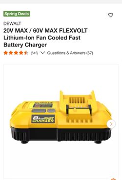 DEWALT 20V MAX / 60V MAX FLEXVOLT Lithium-Ion Fan Cooled Fast Battery Charger