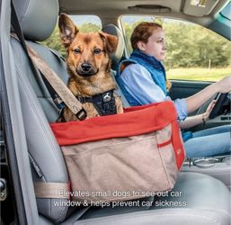 Kurgo Heather Dog Booster Seat with Red