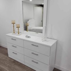 White ⚪️ Dresser Whit Mirror ***** Comoda Con Espejo A Estrenar 