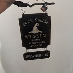 Wooden Witch Wall Decor