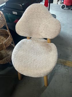 Boucle Accent Chair with Wood Legs