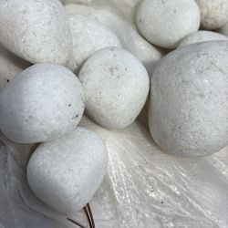 Snow White Pebbles - 2” To 3” - 40Lbs Bags