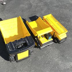 Three Tonka Trucks 2 Metal One Plastic