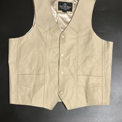 Oscar Piel Leather Vest SZ Lg-64th St & Bell