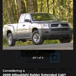 2009 Mitsubishi Raider Extended Cab W) Standard Transmission 