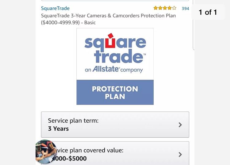 SquareTrade 3-Year Camera Protection Plan ($4000-$5000) - Basic