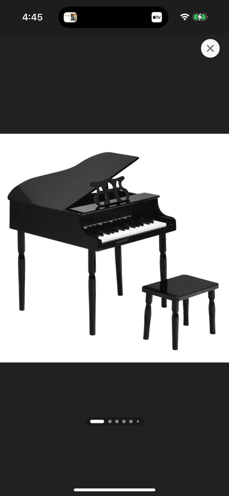 Costway Baby Grand Piano w/ Bench For Kid
