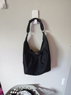 Vintage Burberry Black Nylon Hobo Shoulder Bag - Authentic