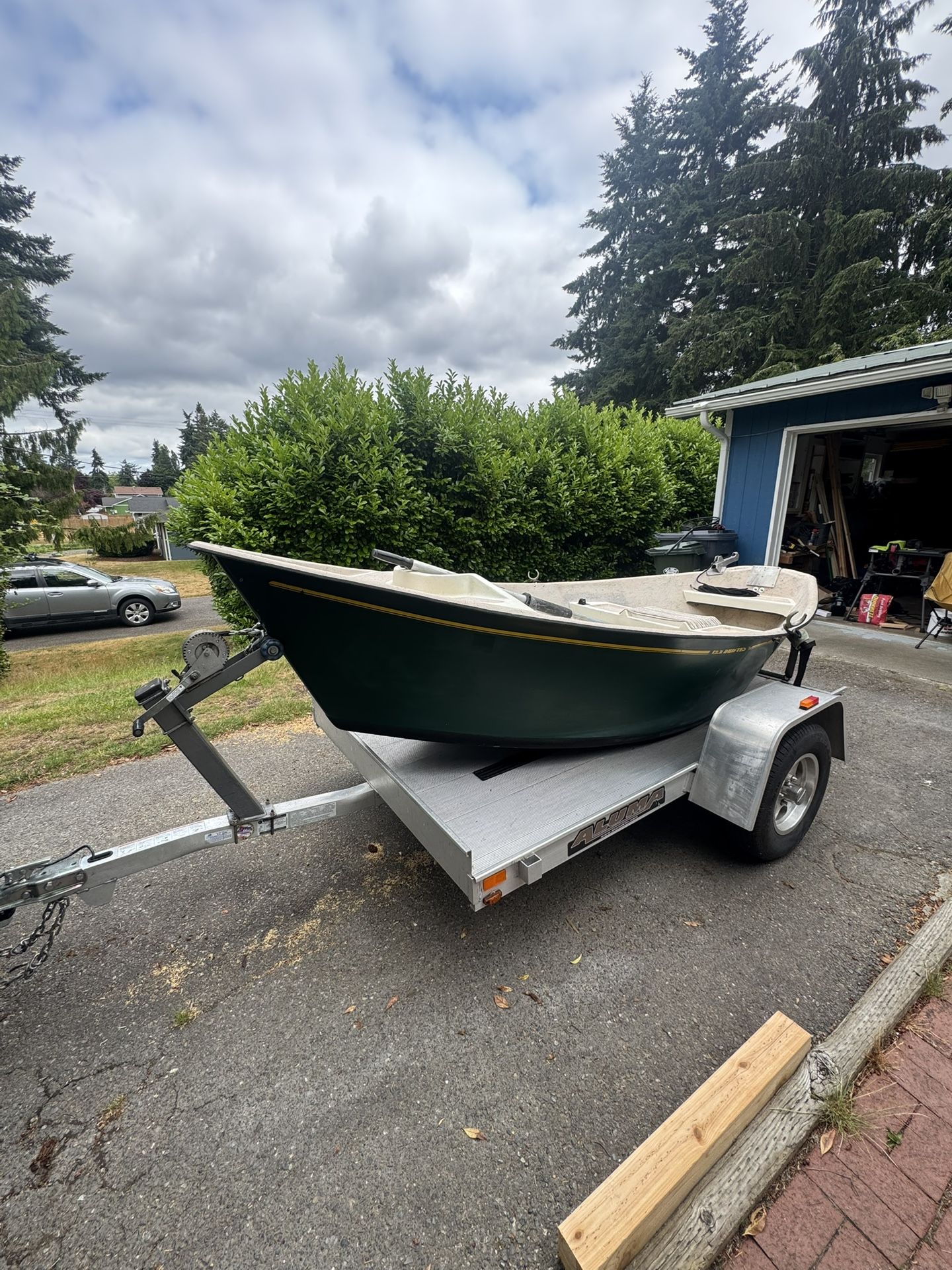 12’6” X 50” Drift Boat With Aluminum Trailer