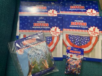 Fourth of July polyester bunting ball confetti brand new