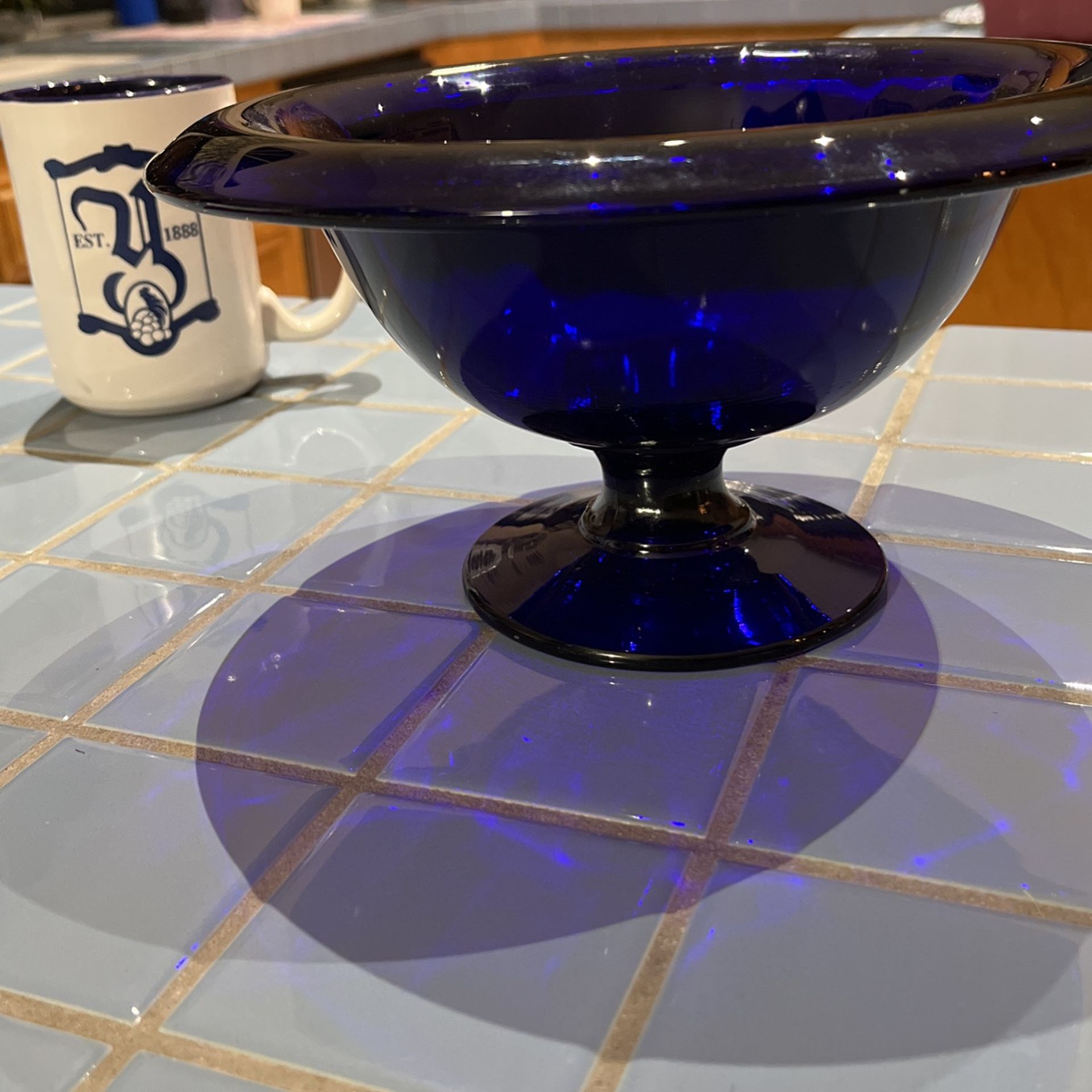 Cobalt Glass Fruitbowl Very Old