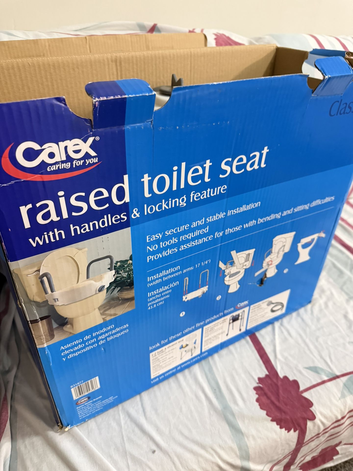 Carex Raised Toilet Seat with Handles & Locking Feature