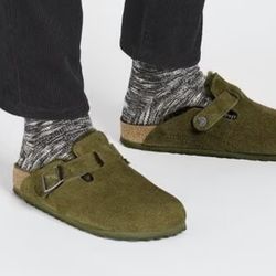 Birkenstock Boston Shearling Suede Leather - NEW