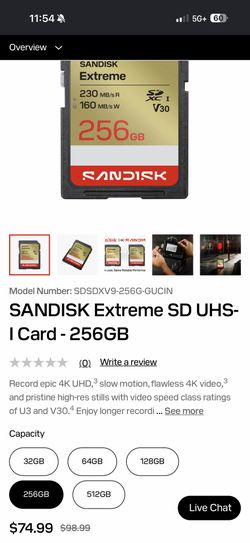 SANDISK Extreme SD UHS-I Card - 256GB