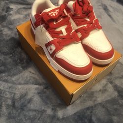 *BRAND NEW* LV Trainer Shoes Red Size 9.5