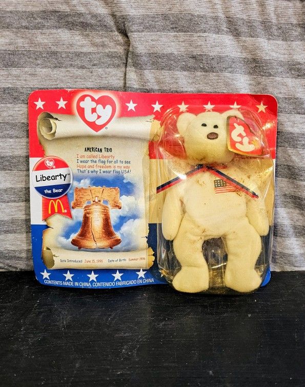 Vtg McDonald's TY Beanie Baby Liberty the Bear 2000 Sealed