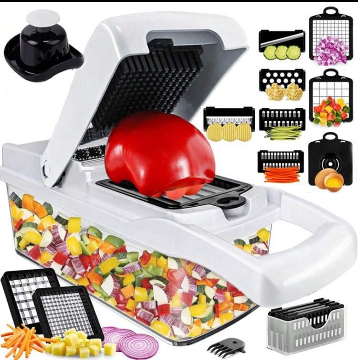 15 In 1 Kitchen Vegetable Chopper And Cooking Ingredient Slicer, Kitchen Small Tool, Multifunctional Vegetable And Fruit Slicer, Vegetable Slicer, Che