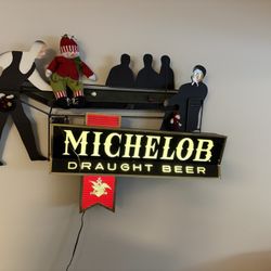 Vintage rare large Michelob draught Beer lighted Sign bar pub 70’s-80’s works great rectangular draf