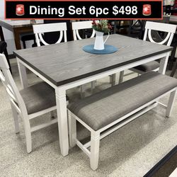 New Solid Dining table set 6pc