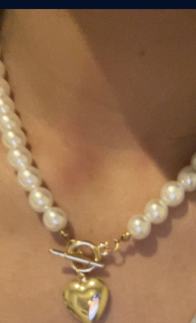 NTPOOW Vintage Wedding Pearl Choker Necklace For Women Geometric Heart Lock Pendant Necklaces Jewelry Collier Perles-15751