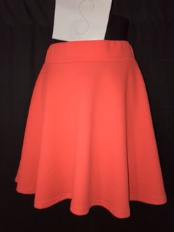 Orange skater skirt women girls skirt small