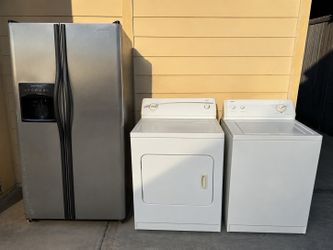 Fridge, washer and dryer