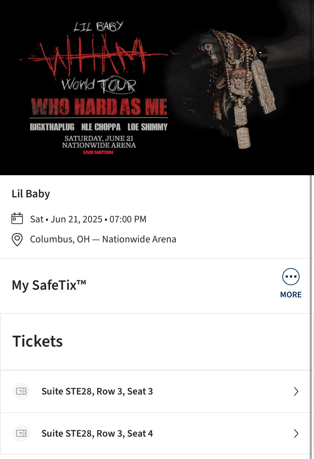 Lil Baby Tickets- 2 Suit Seats