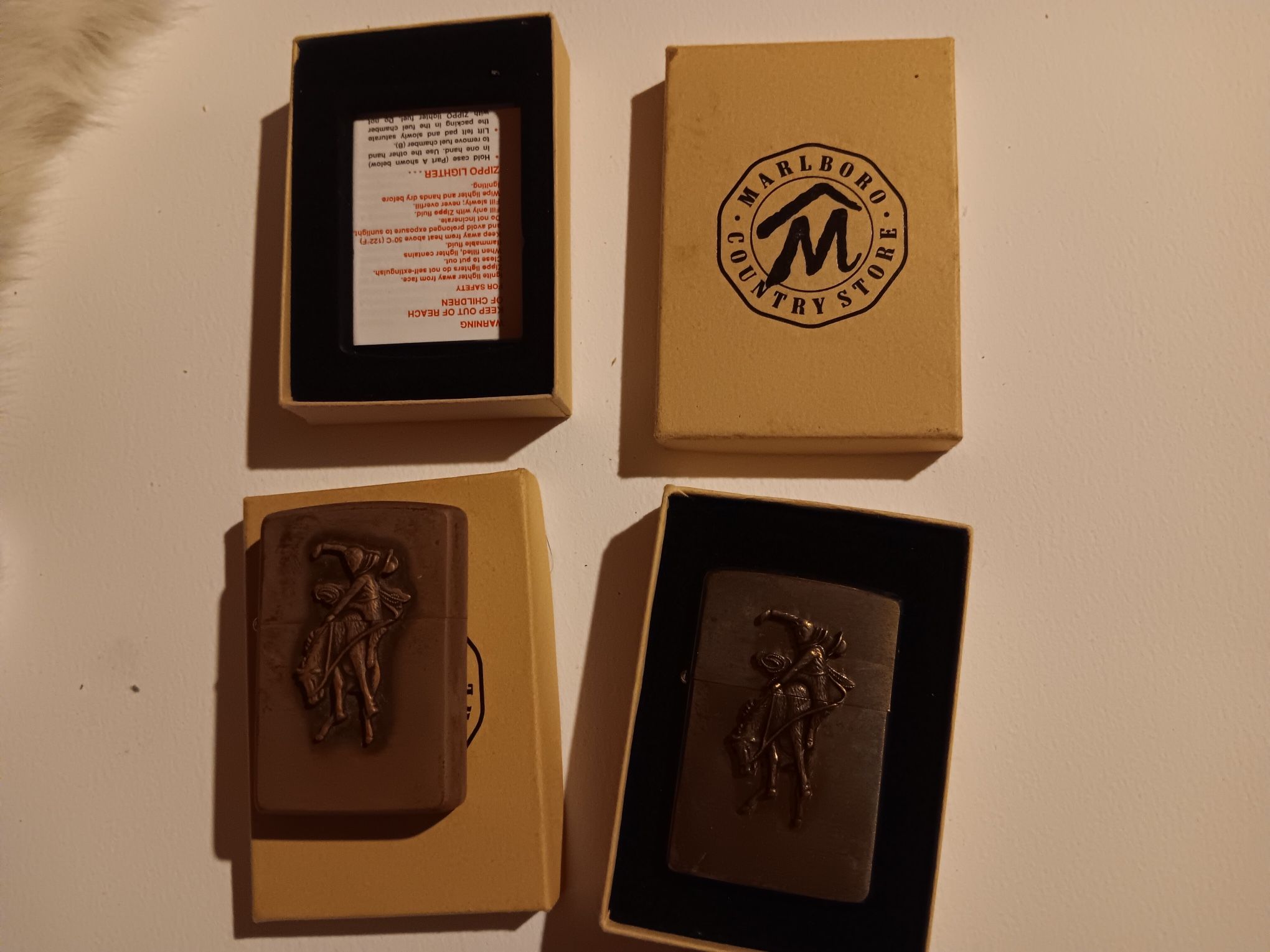 Vintage Marlboro Man Brass Lighters NIB