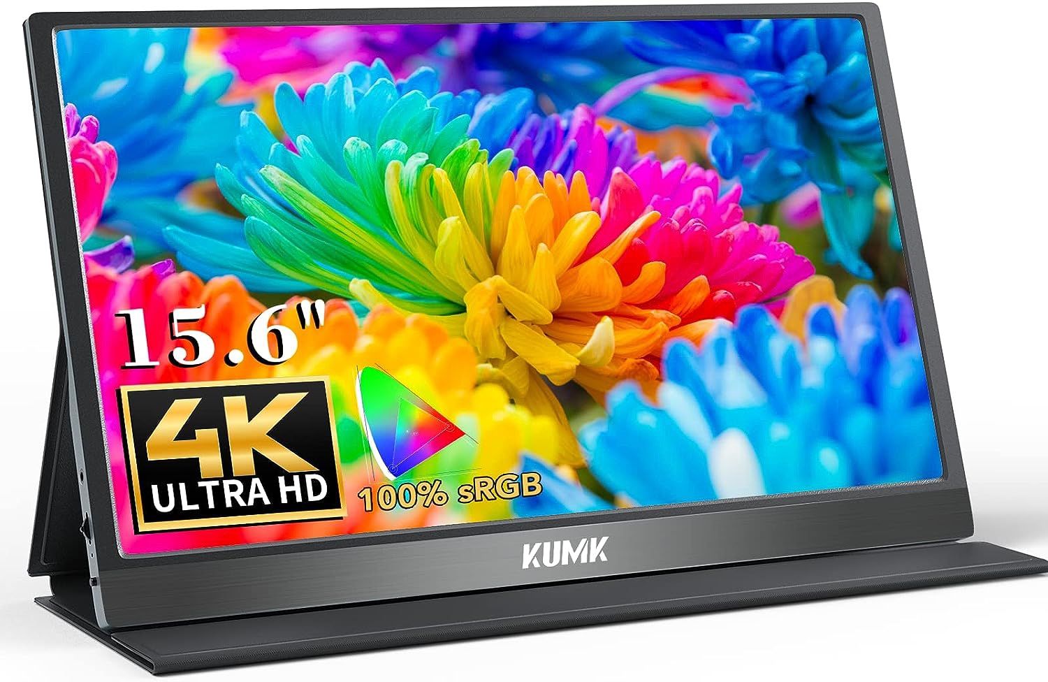 New 15.6" 4K Portable Monitor with Dual Speakers and Smart Cover