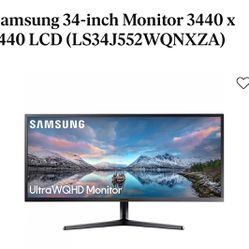NEED GONE TODAY! Samsung 34 inch UltraWide Monitor 3440 x 1440 LCD (LS34J552WQNXZA)