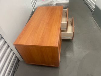 Teak rollable tv stand. 39x20x21