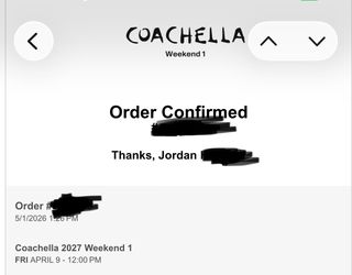 Coachella Weekend 1 2027 GA Passes 🎡