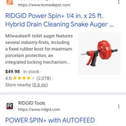 Rigid 25 Ft Auger, New$25