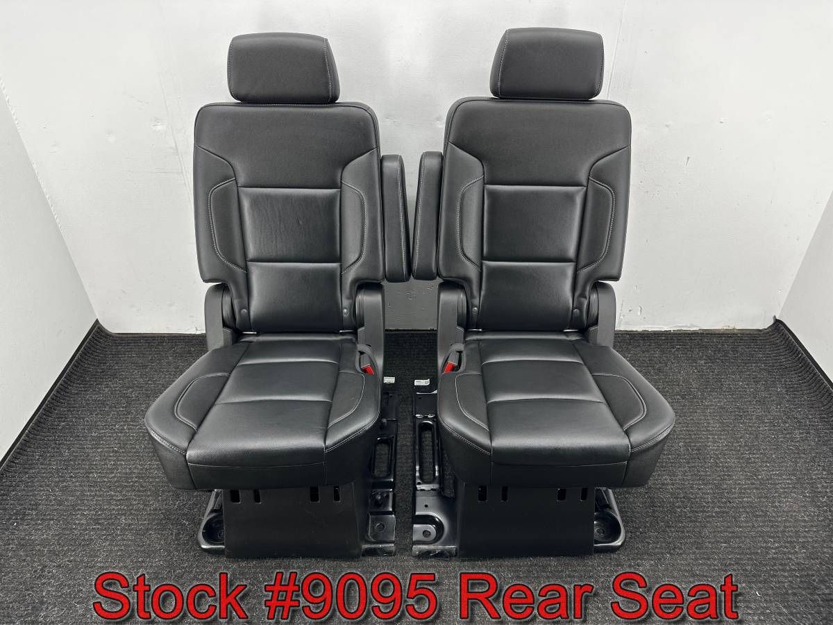 Black Leather Rear Bucket Seats For A 2015 Through 2020 Chevy Suburban 1500 Or Chevy Tahoe Stock #9095