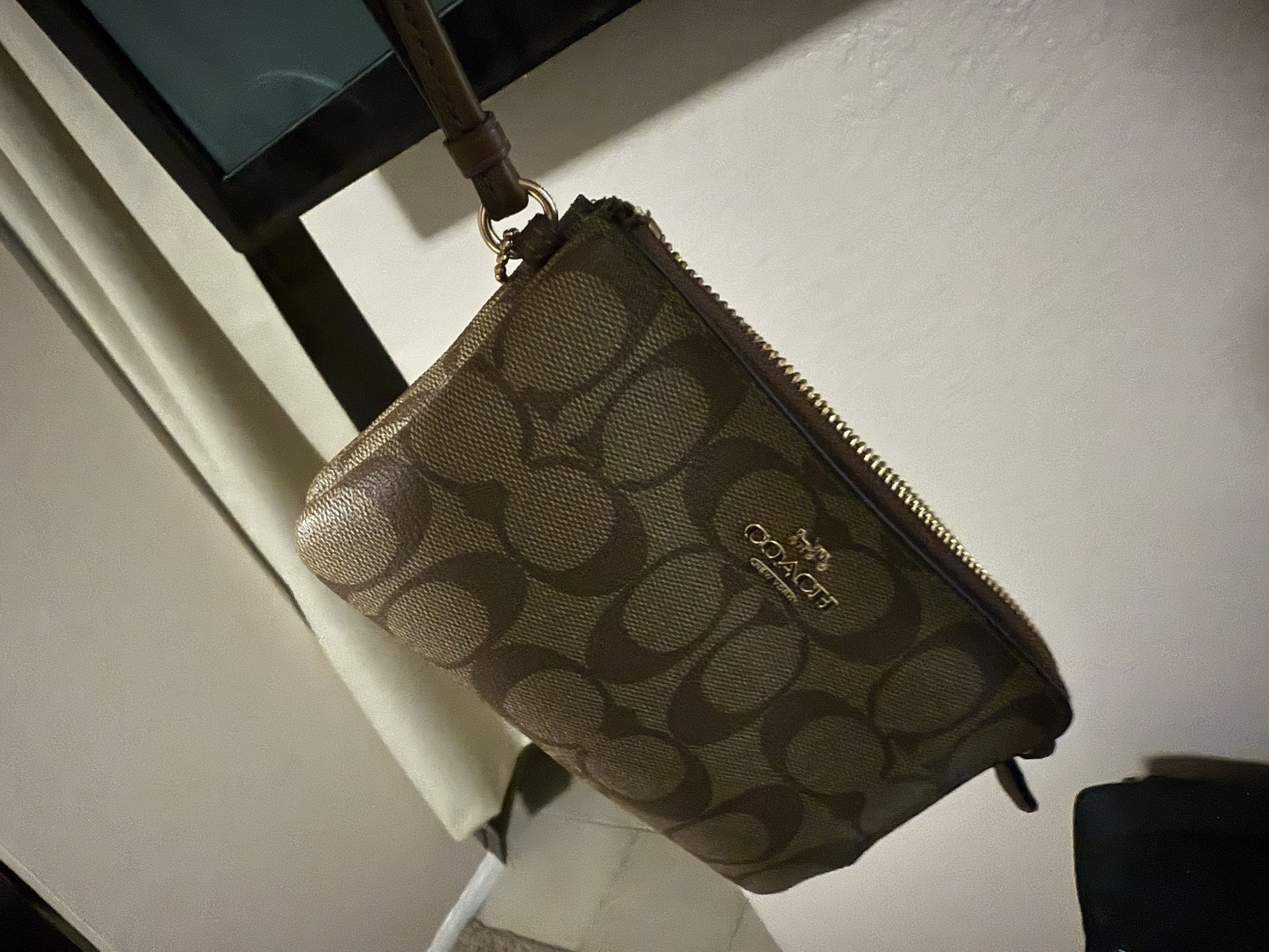 Coach Double Zipper wristlet $50