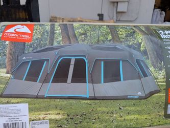 3 Room Tent 12-Person Large High 20x10ft Camping Cabin Ozark Dark Rest Tienda