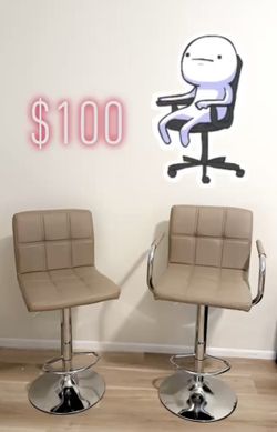 Two Barstools with Adjustable Height 