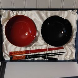 Acrylic Rice Bowl Set with Chopsticks
