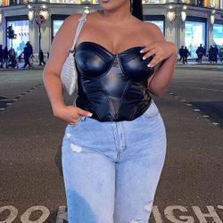 Leather Corset (Fashion Nova Size XL)