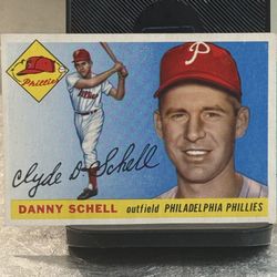1955 Topps #79  Danny Schell  NM beautiful card centered Philadelphia Phillies baseball