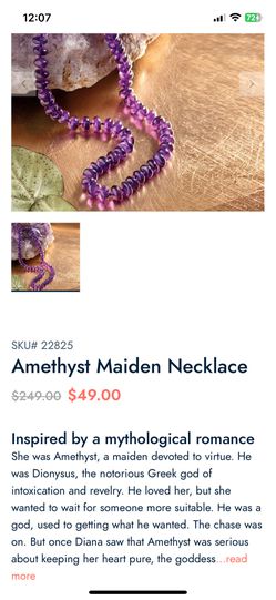 Genuine Amethyst necklace and matching earrings